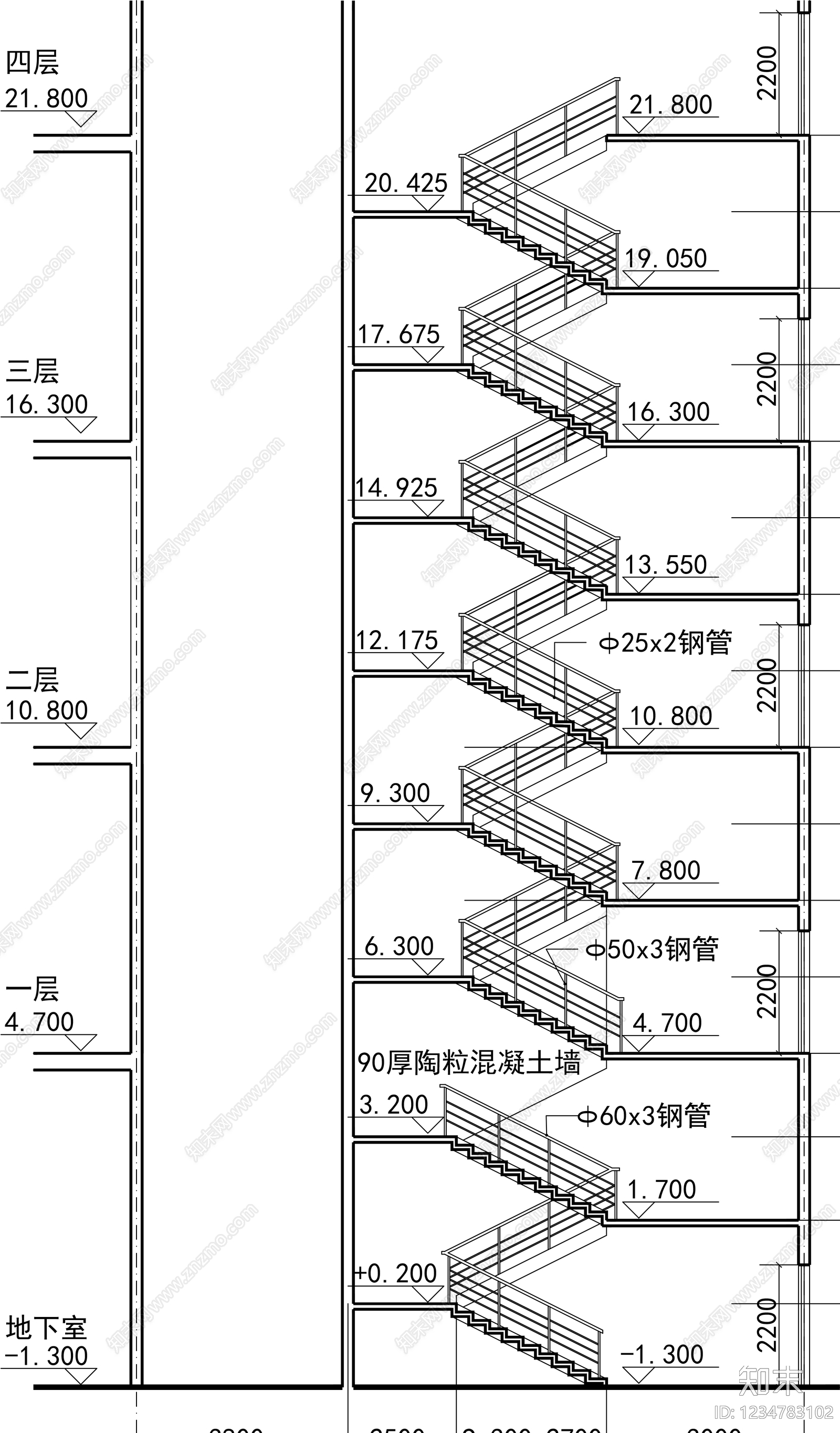 楼梯节点cad施工图下载【ID:1234783102】