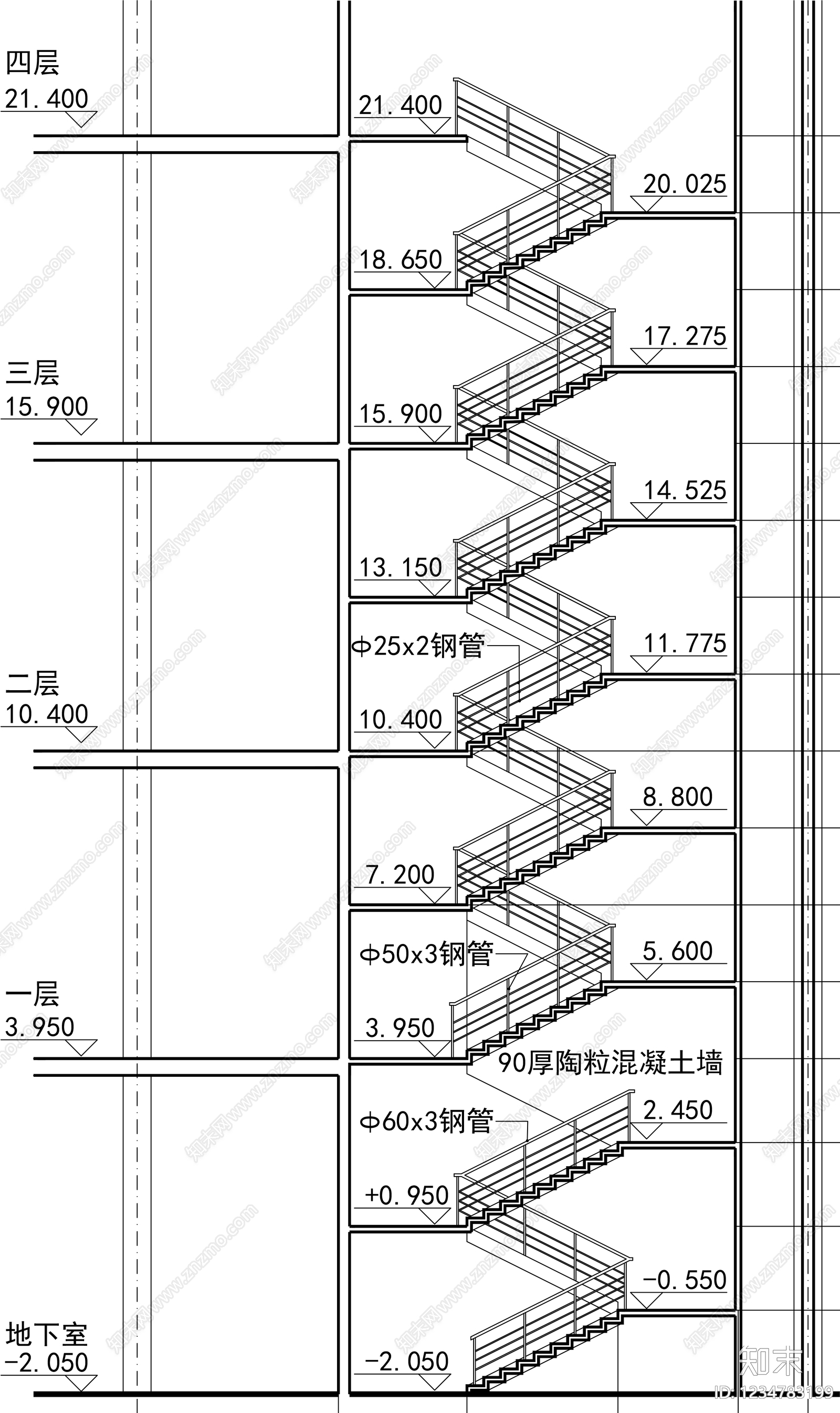 楼梯节点cad施工图下载【ID:1234783199】