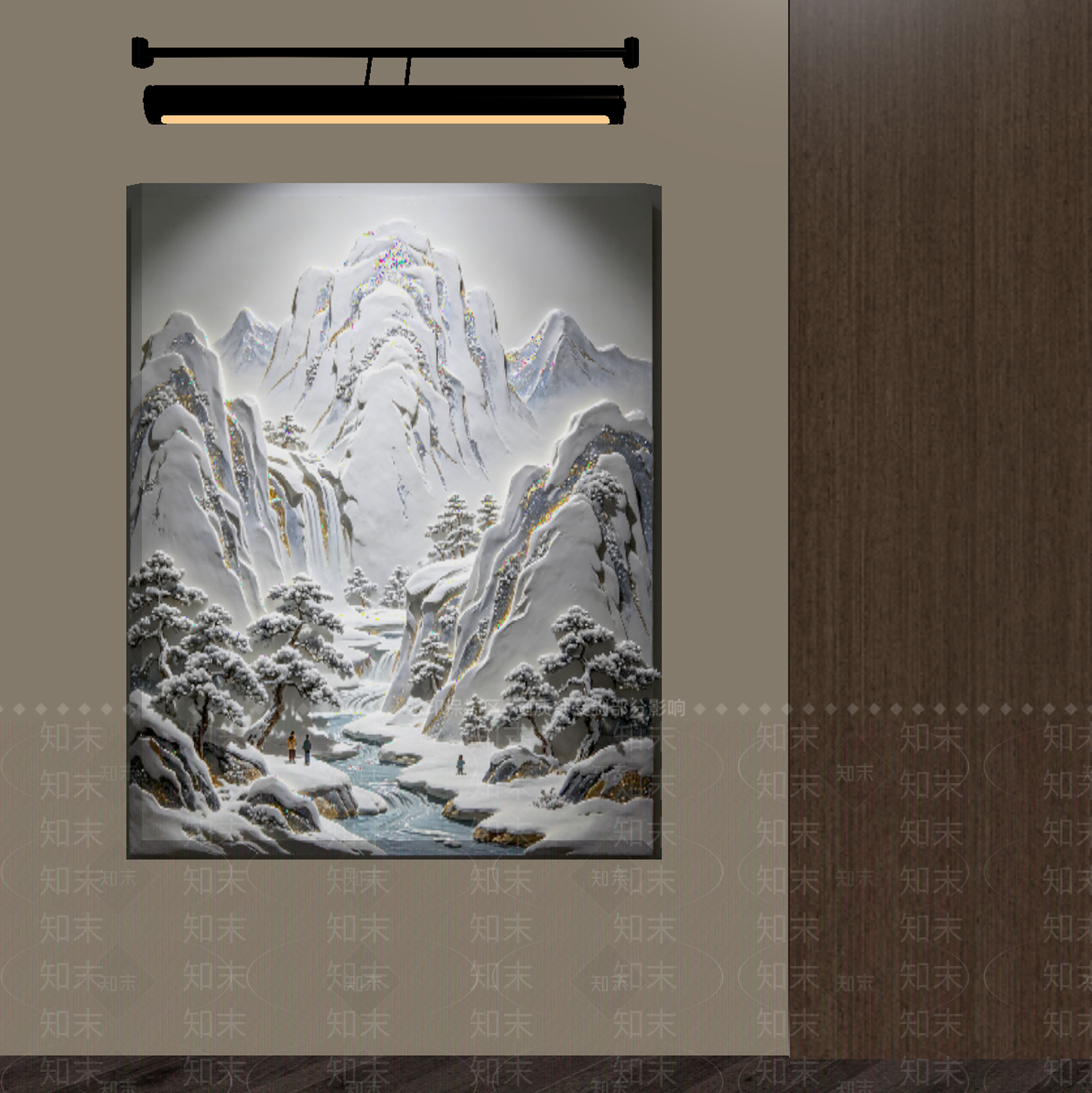 新中式山水画SU模型下载【ID:1234783708】