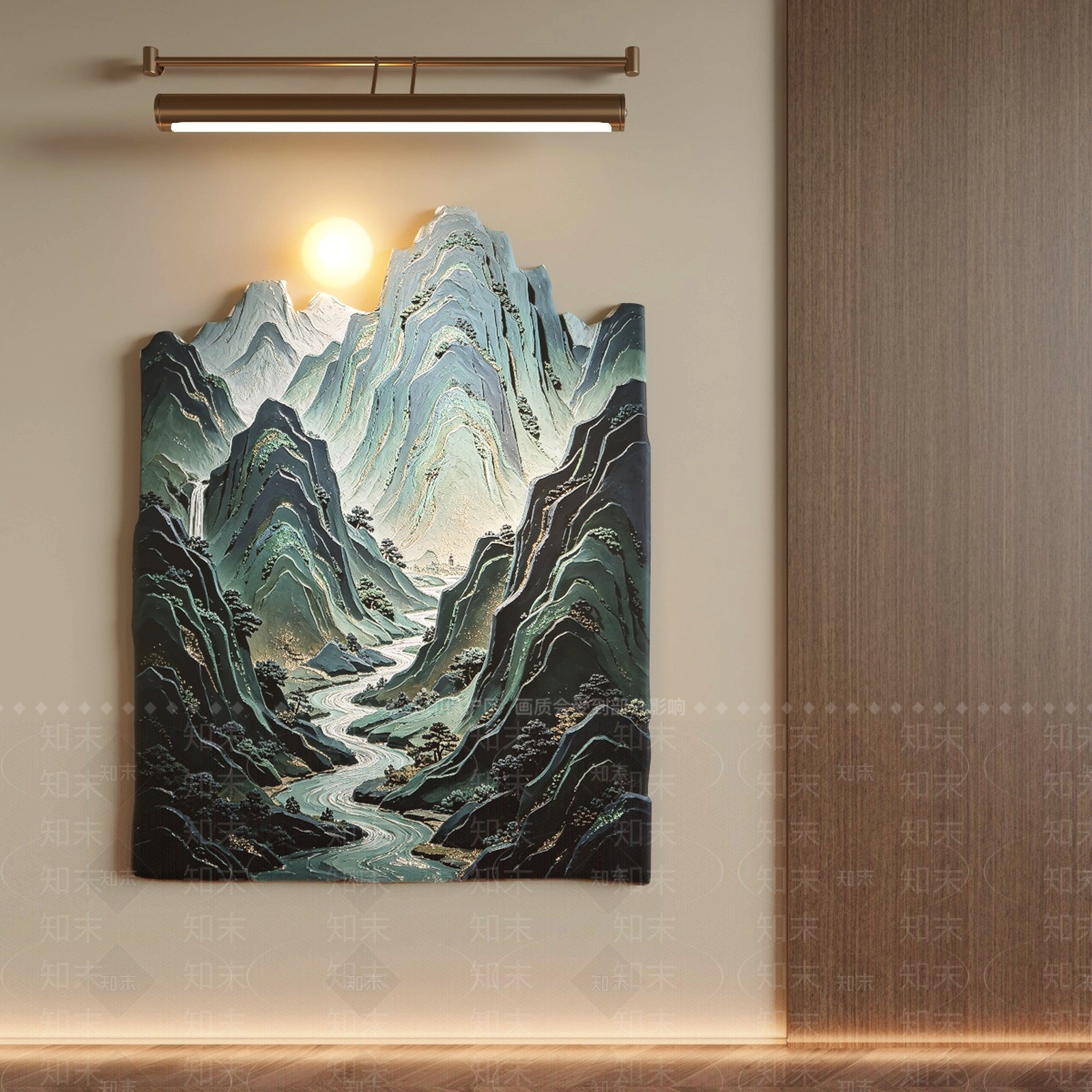 新中式山水画SU模型下载【ID:1234784577】