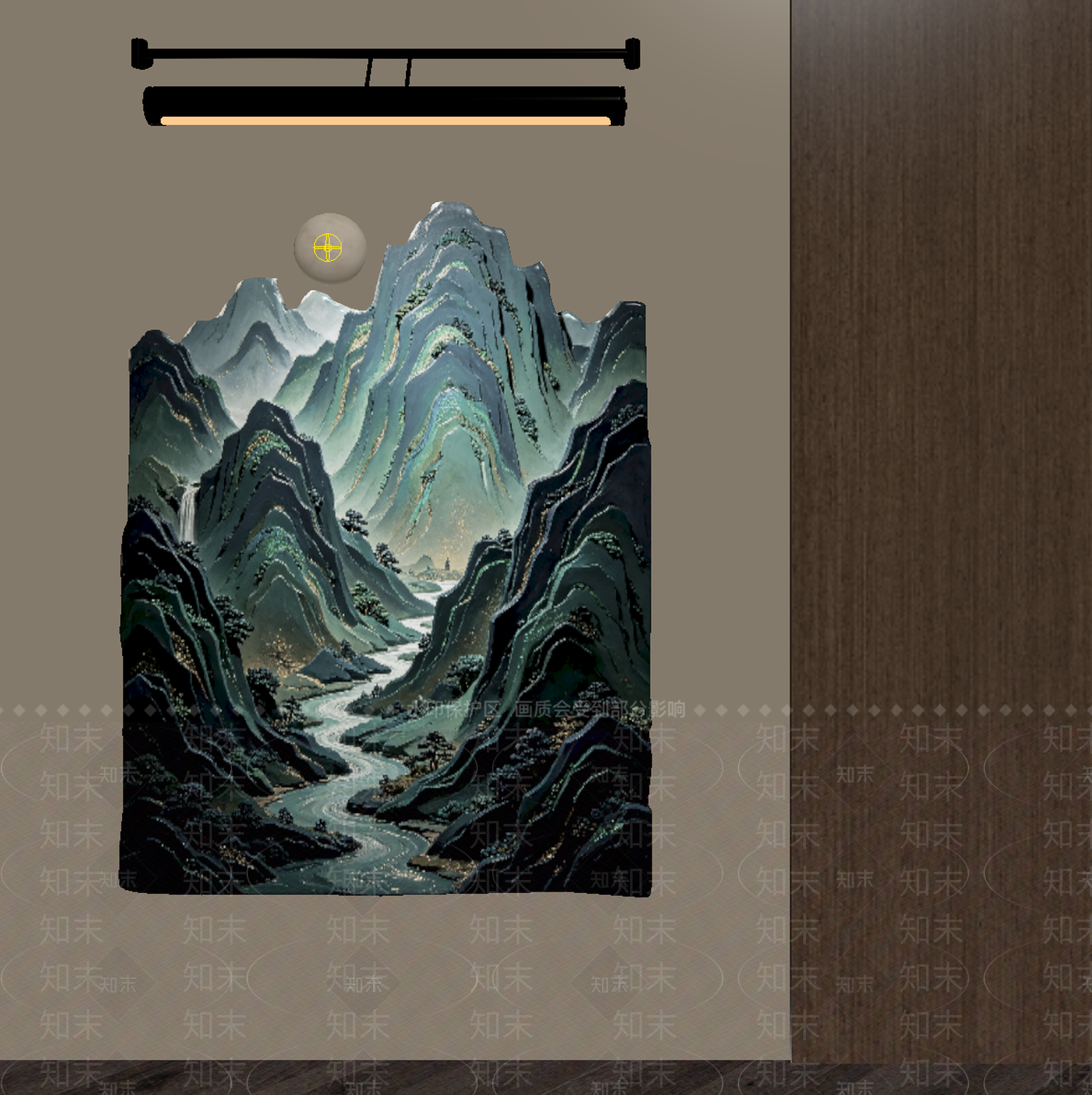 新中式山水画SU模型下载【ID:1234784577】