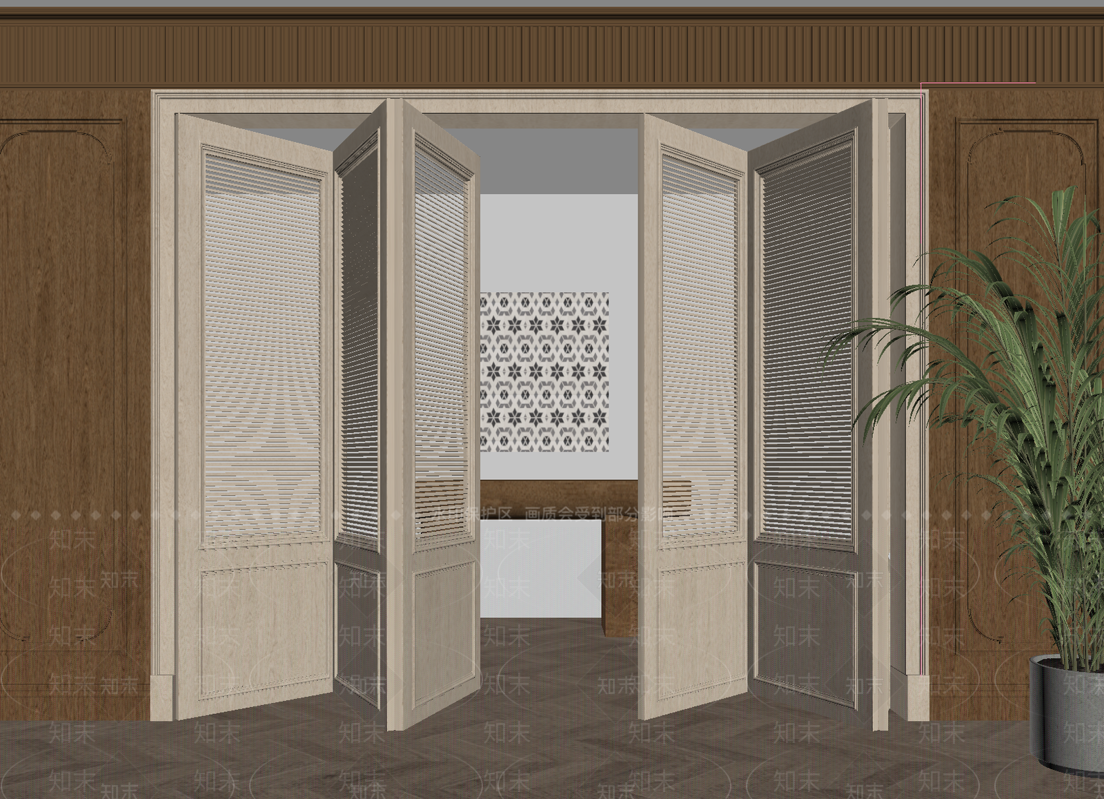 法式折叠门3D模型下载【ID:1234786964】