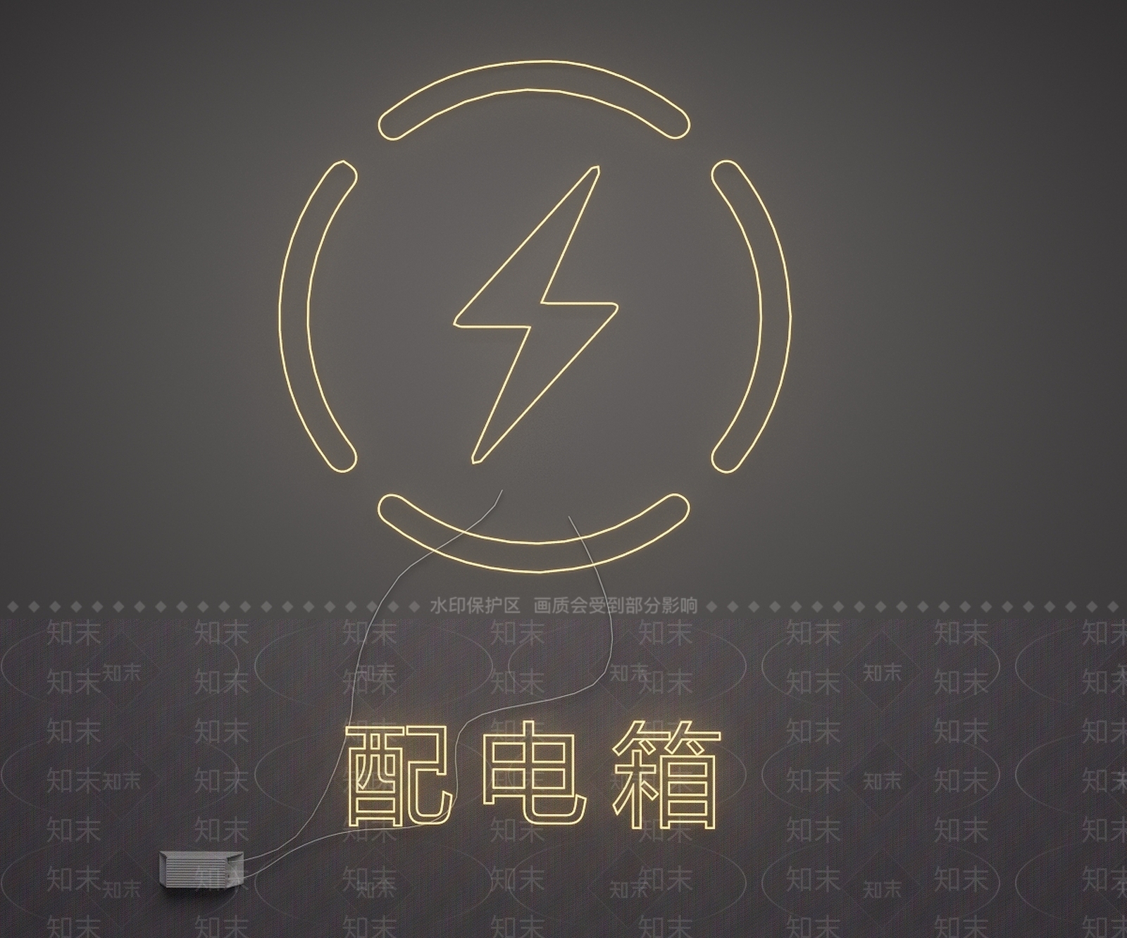 赛博朋克风挂件3D模型渲染效果图