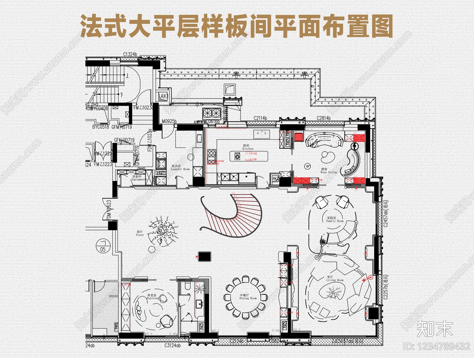 样板间cad施工图下载【ID:1234789432】