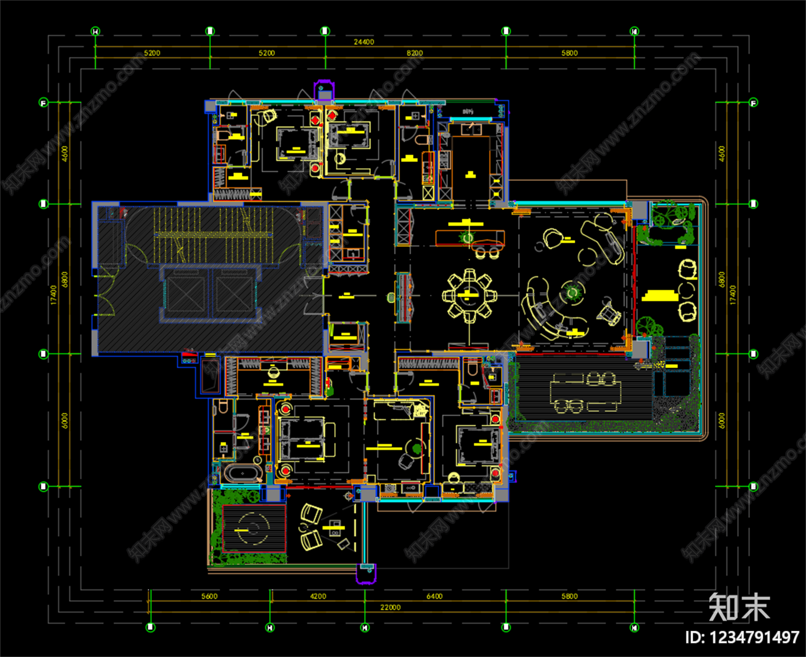 样板间cad施工图下载【ID:1234791497】