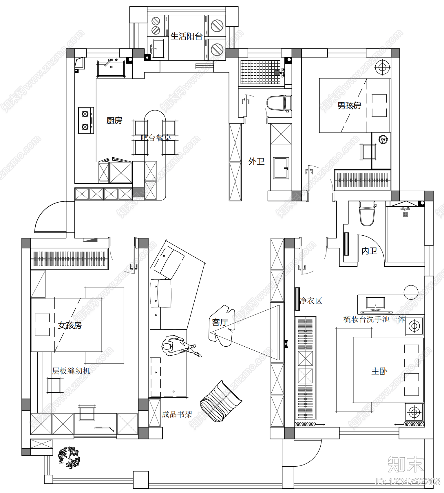 家装图库cad施工图下载【ID:1234792208】