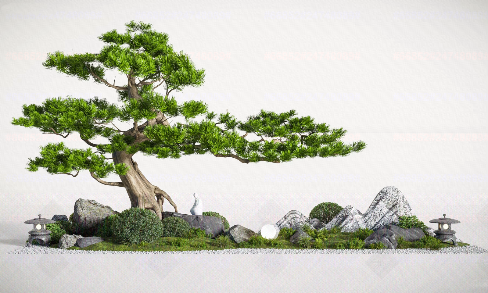 禅意枯山水3D模型下载【ID:1234792928】