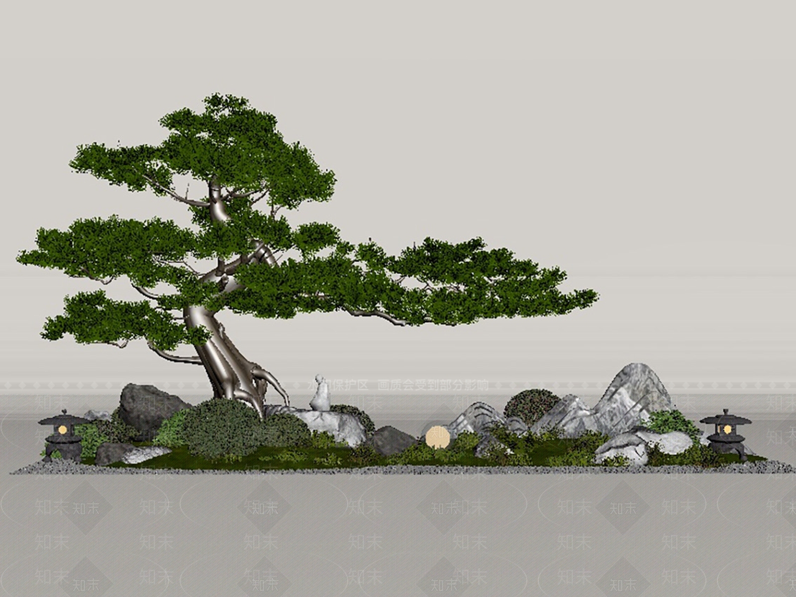 禅意枯山水3D模型下载【ID:1234792928】