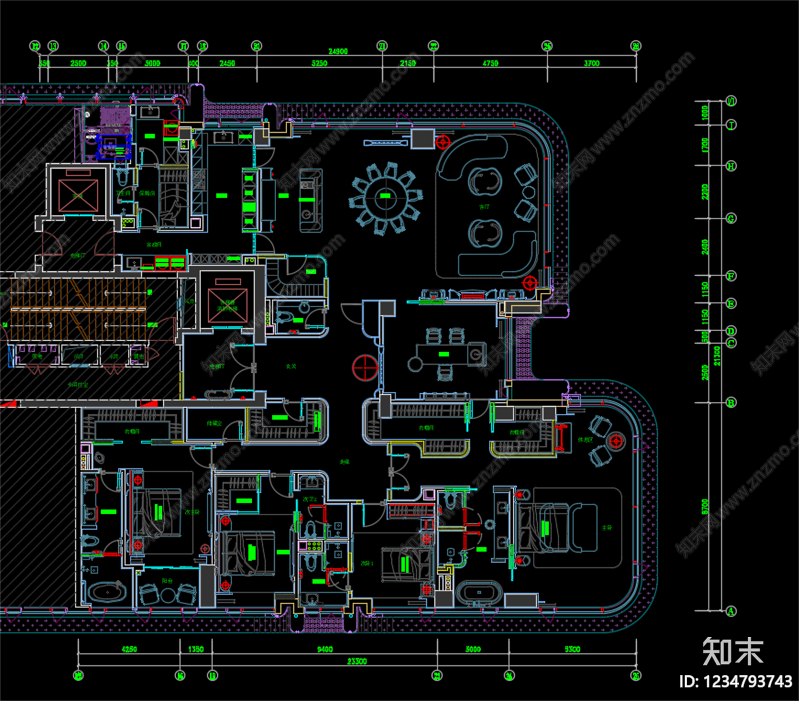 样板间cad施工图下载【ID:1234793743】