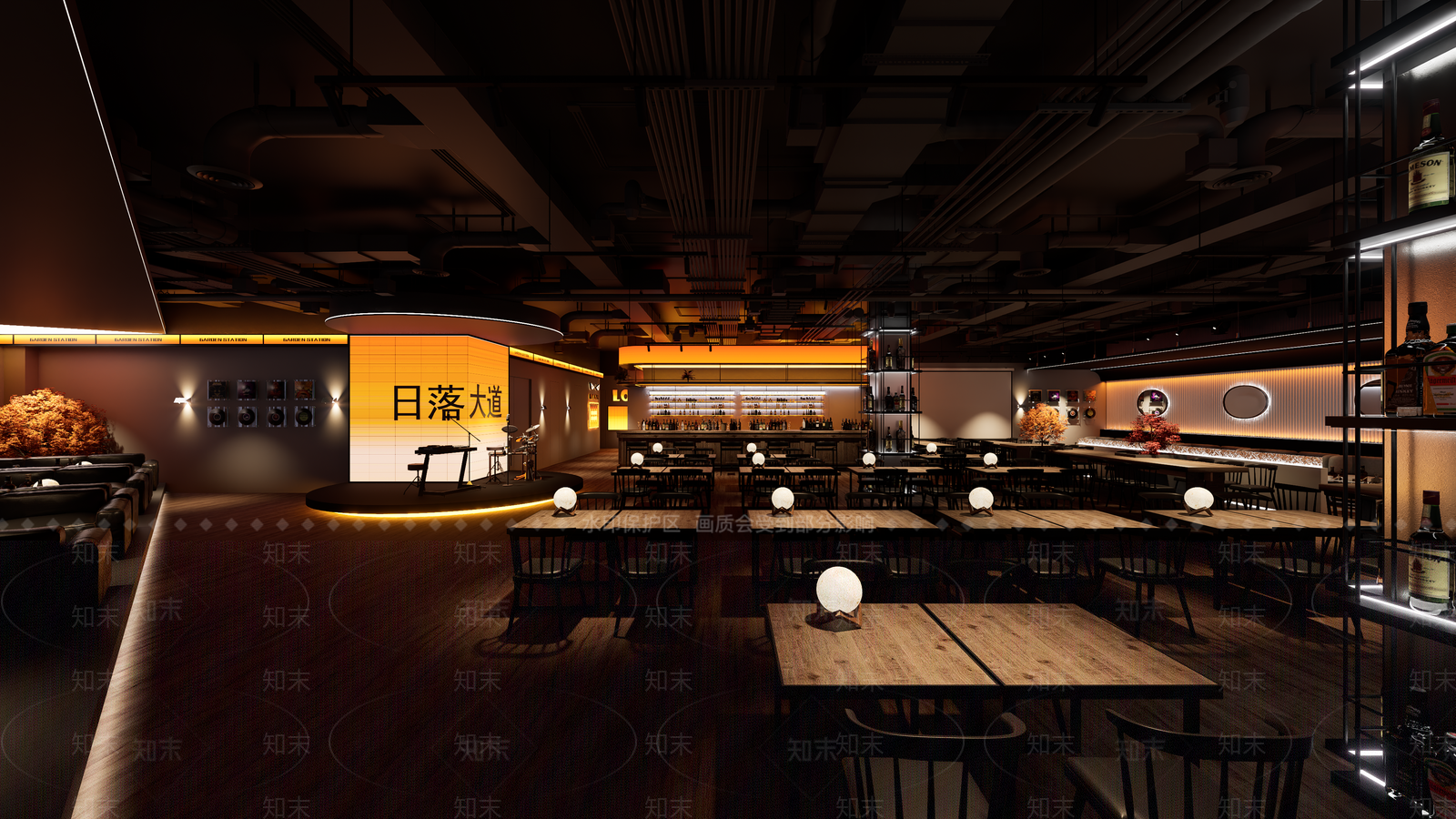 工业风酒馆SU模型下载【ID:1234794929】