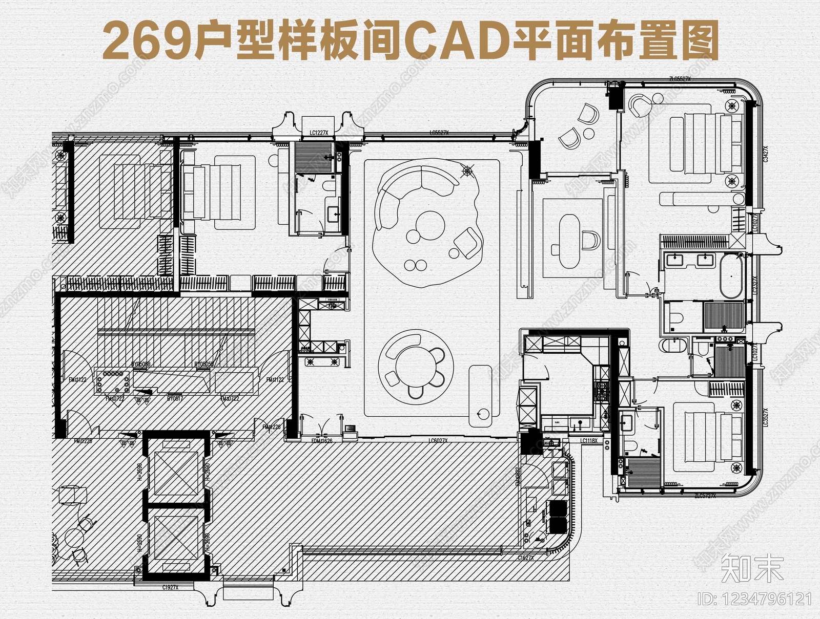 样板间cad施工图下载【ID:1234796121】