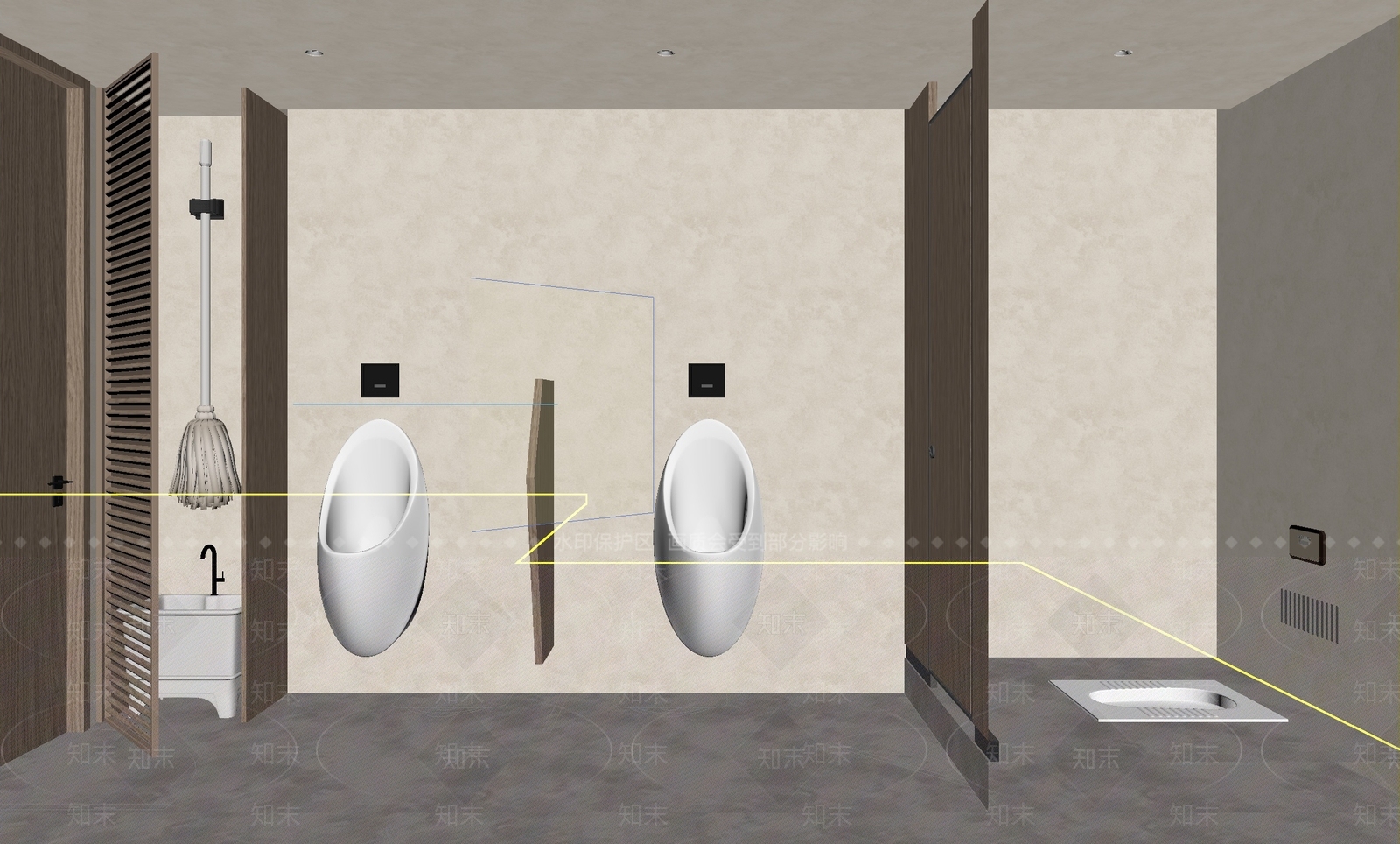 侘寂公共卫生间3D模型下载【ID:1234796874】