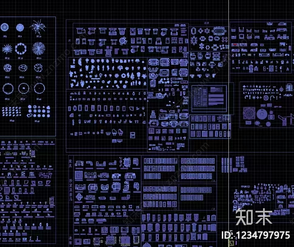 家具图库cad施工图下载【ID:1234797975】