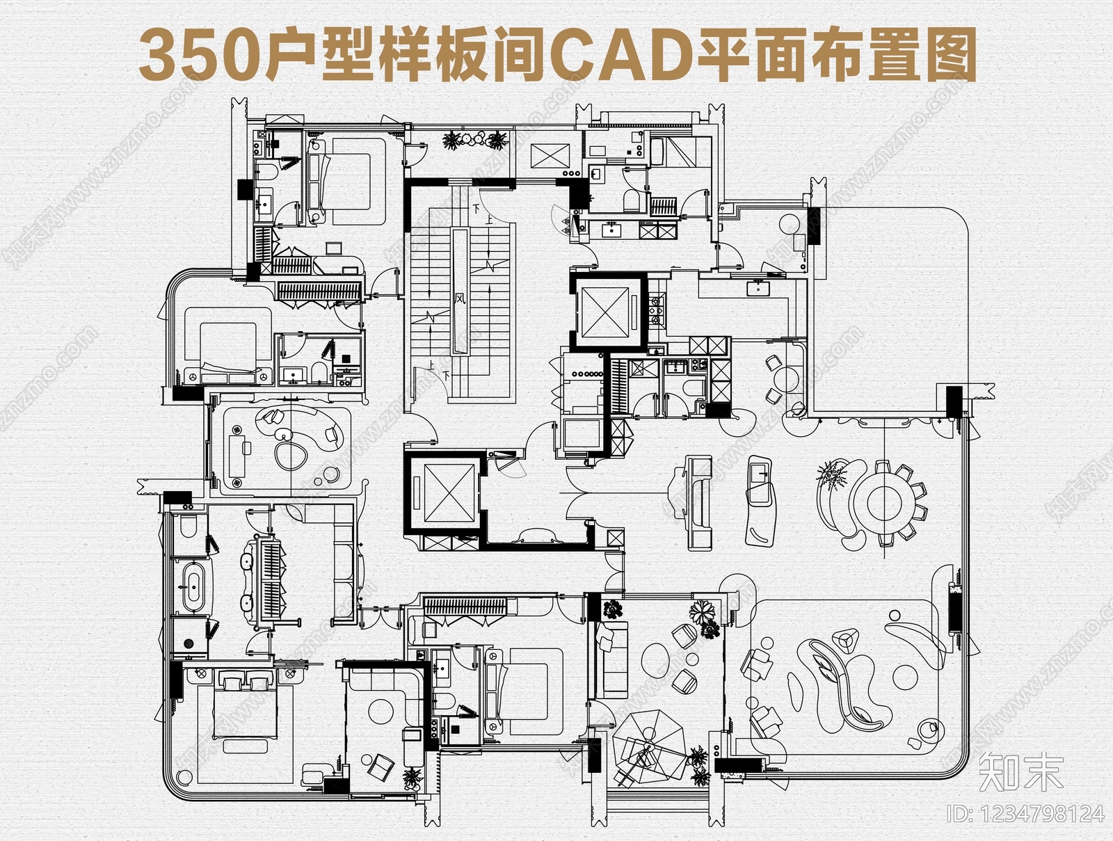样板间cad施工图下载【ID:1234798124】