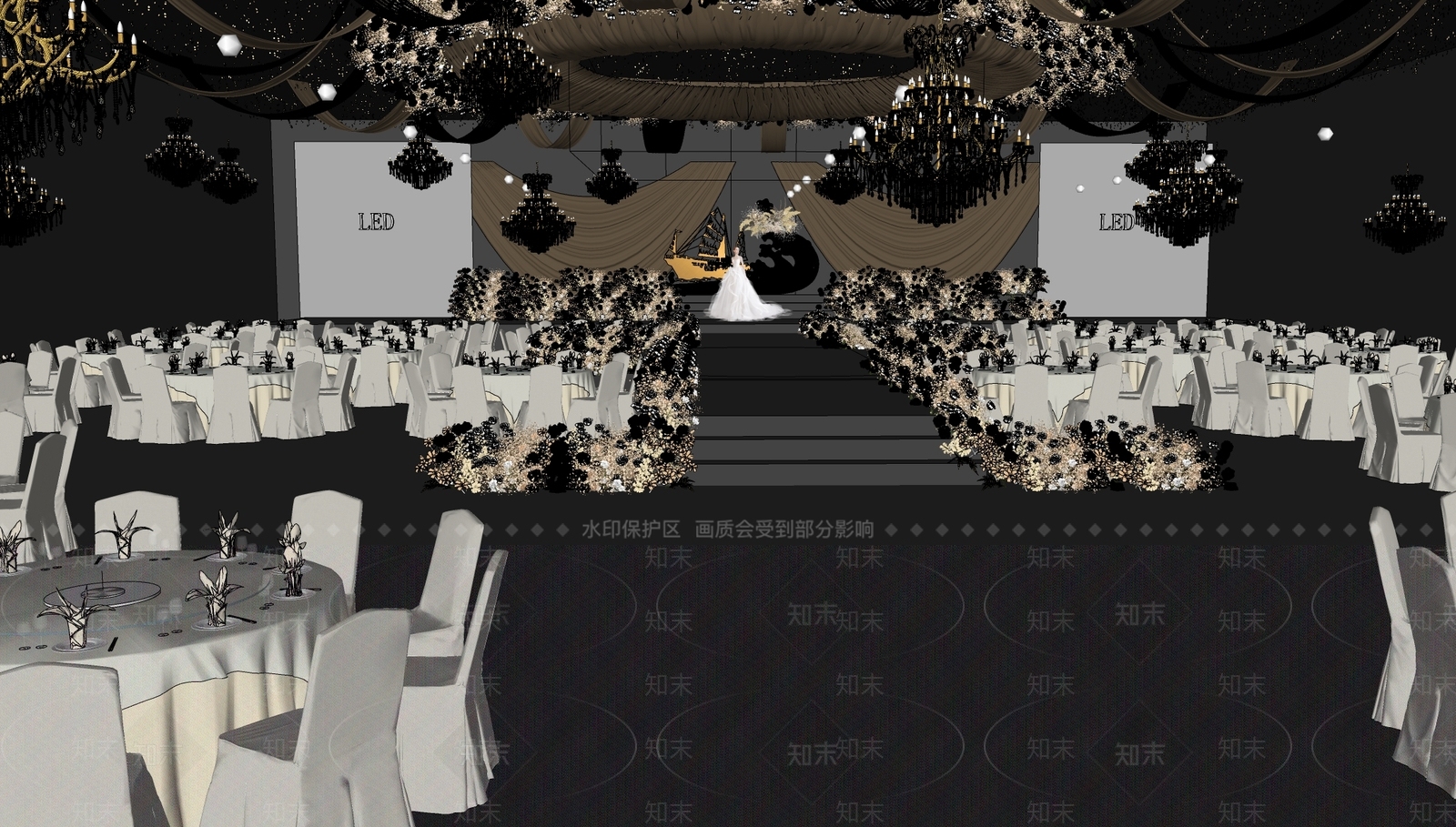 轻奢宴会厅SU模型下载【ID:1234799781】