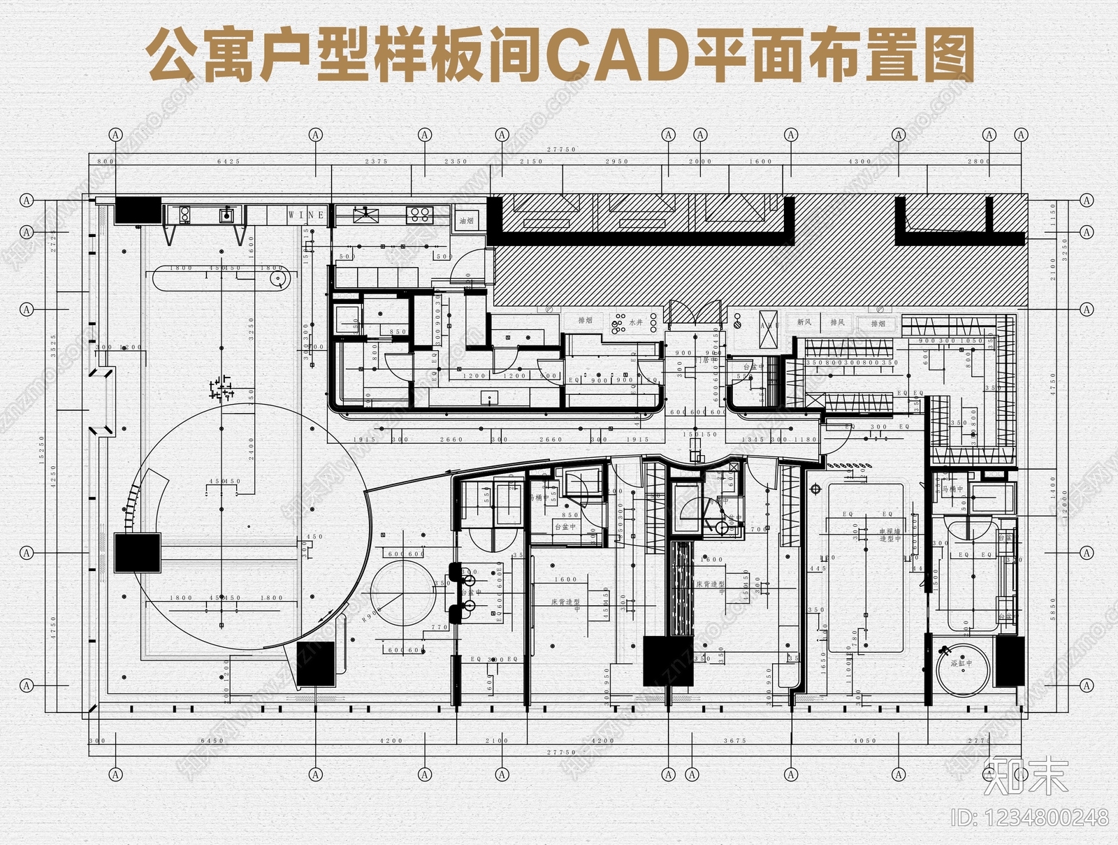样板间cad施工图下载【ID:1234800248】