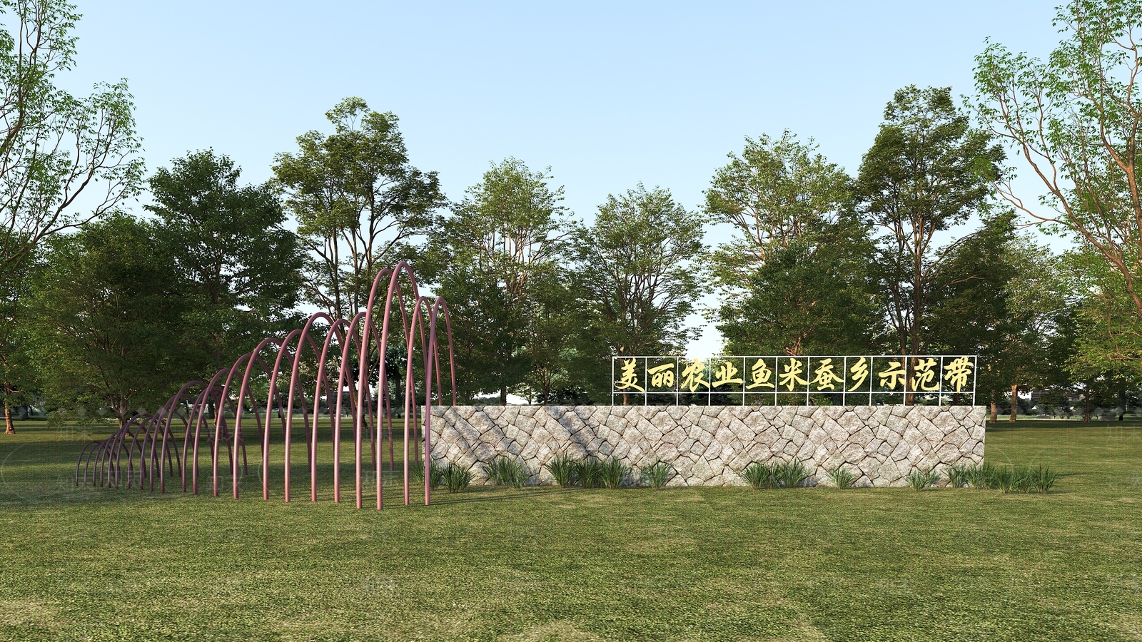 现代主义景墙3D模型下载【ID:1234803982】