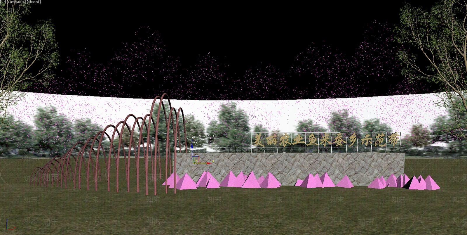 现代主义景墙3D模型下载【ID:1234803982】