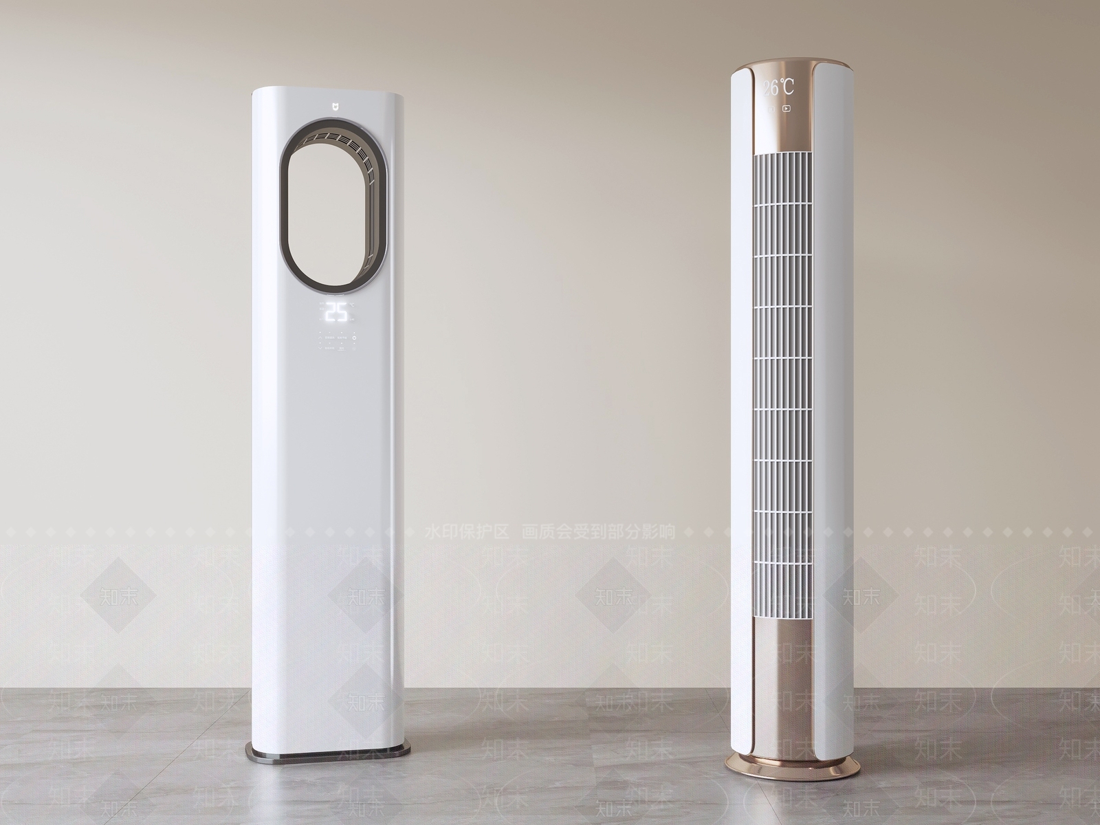 轻奢空调3D模型渲染效果图