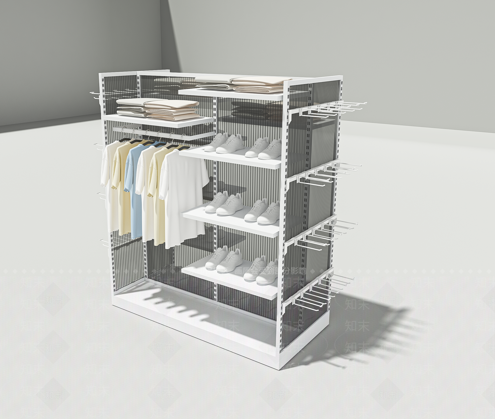 极简货架3D模型渲染效果图