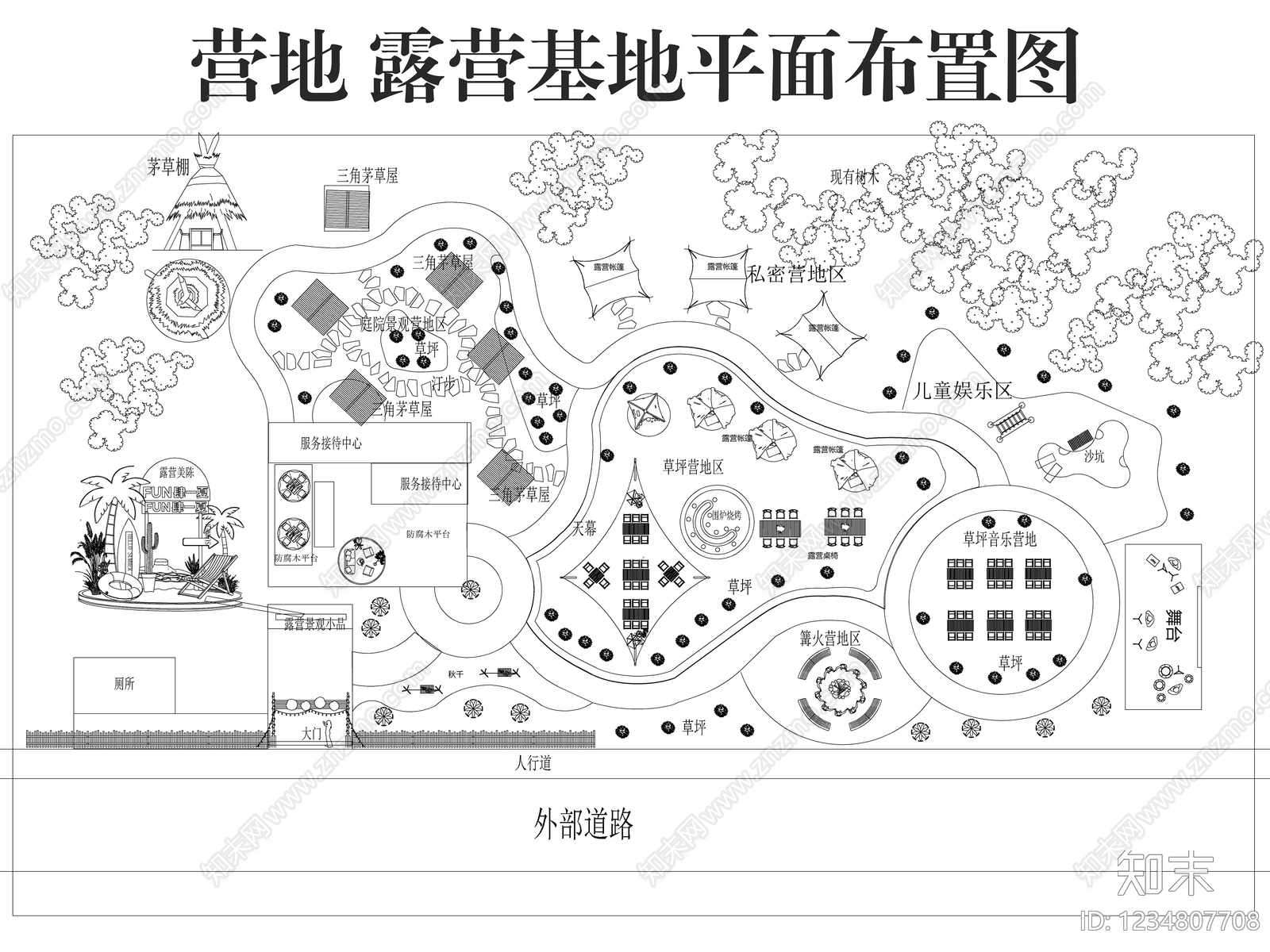 露营cad施工图下载【ID:1234807708】