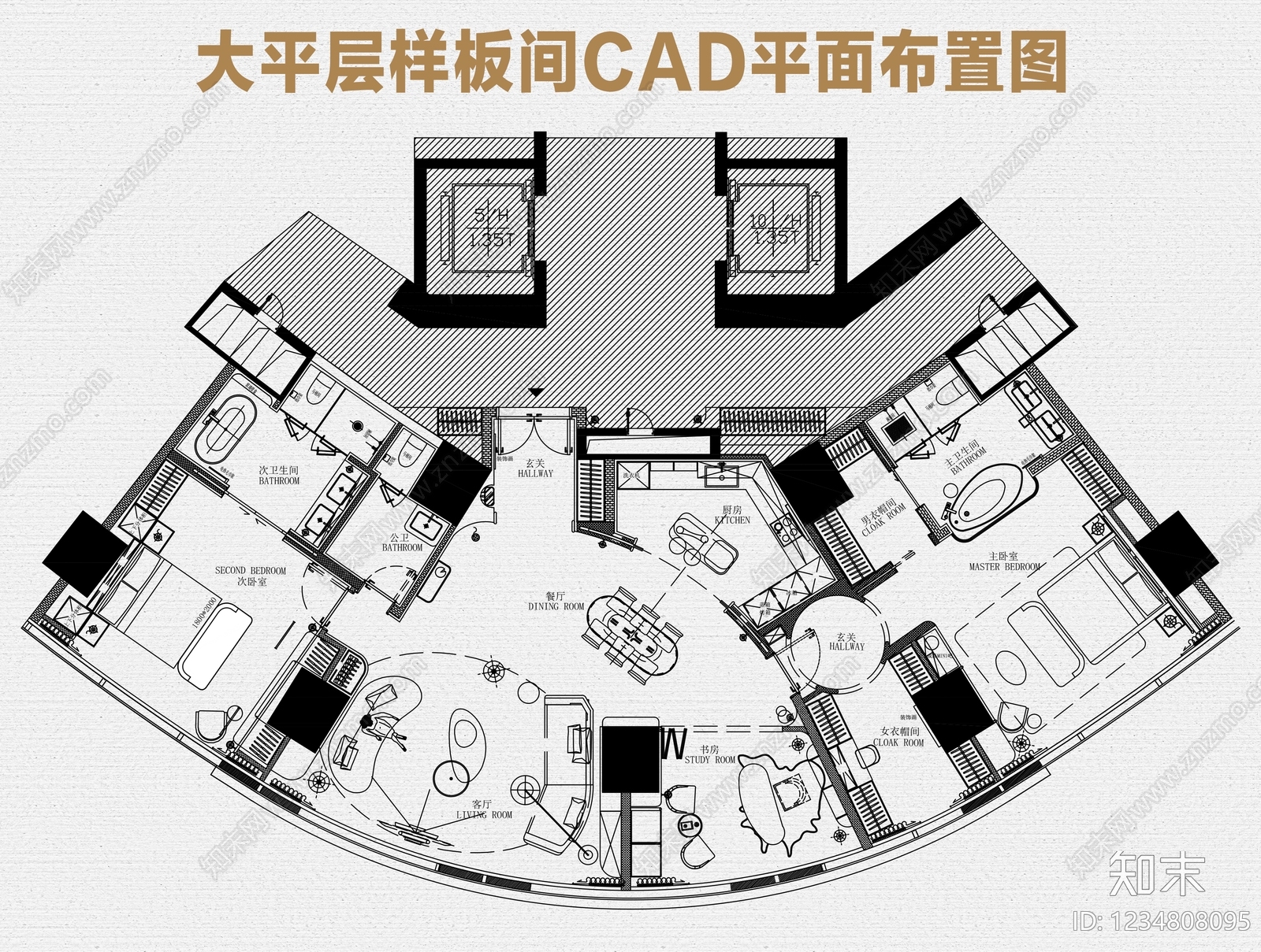 样板间cad施工图下载【ID:1234808095】