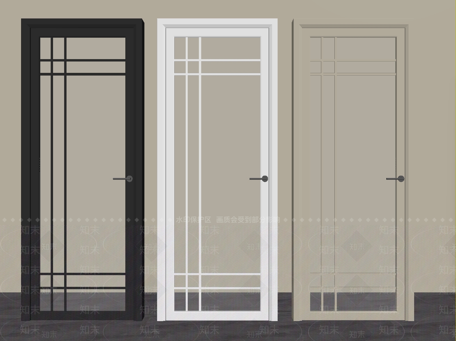 现代简约单开门3D模型下载【ID:1234808503】