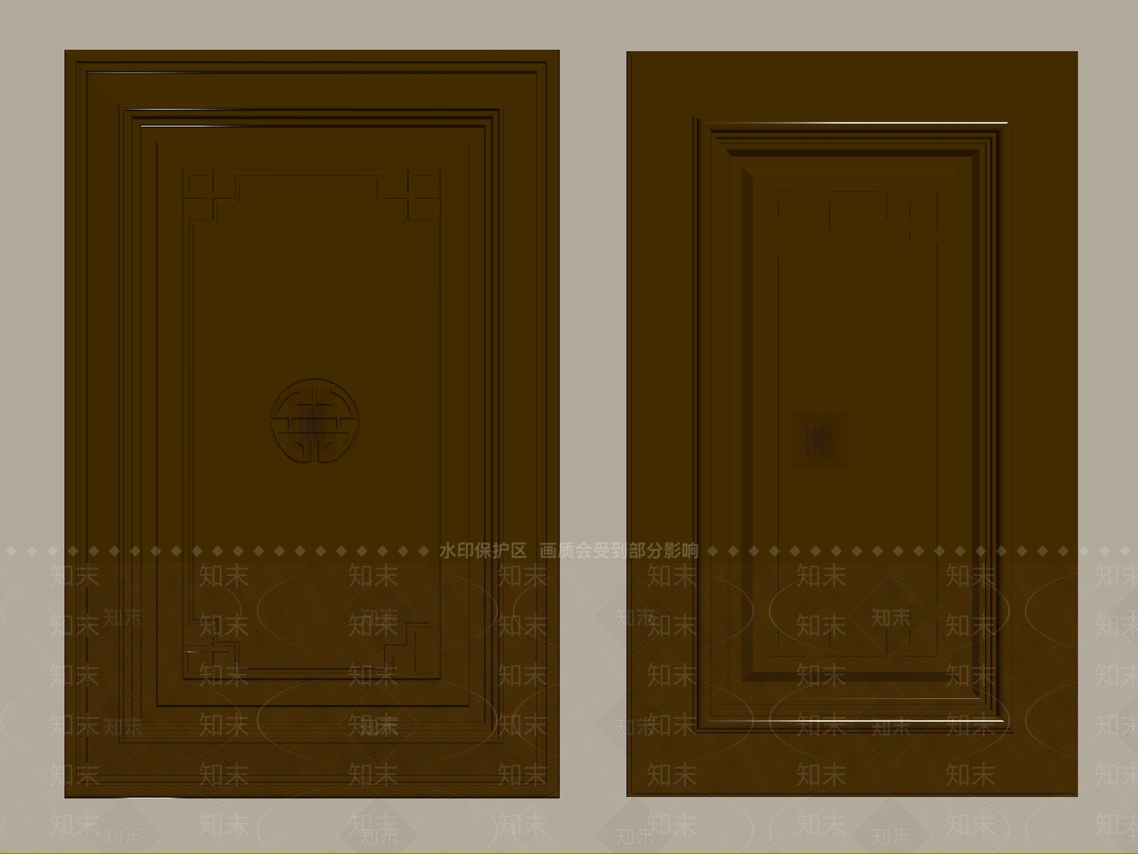 新中式柜门3D模型下载【ID:1234808640】