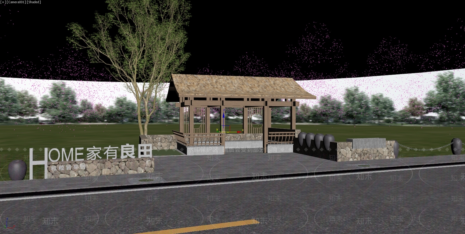 新中式景观乡村景观3D模型下载【ID:1234813203】