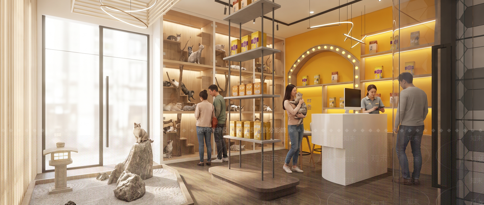 新中式宠物店SU模型下载【ID:1234813749】