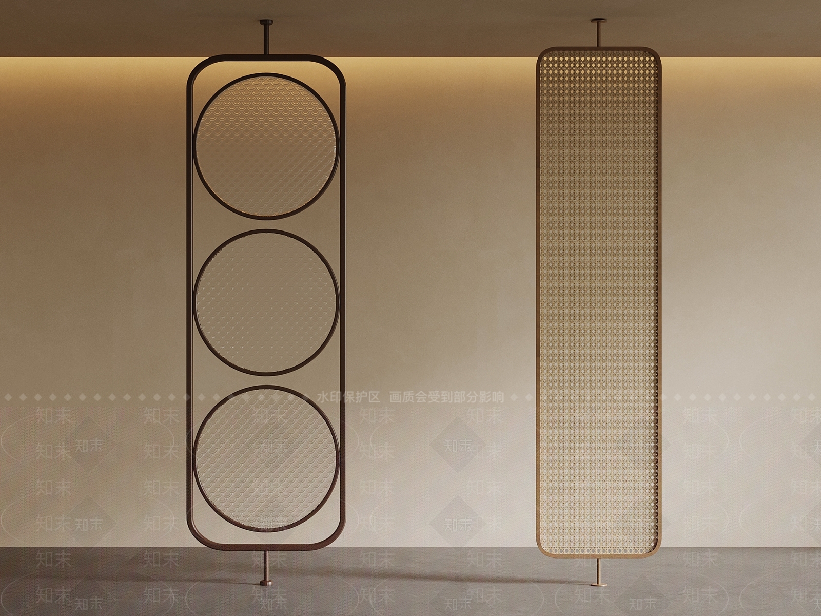 中古风屏风3D模型下载【ID:1234814178】