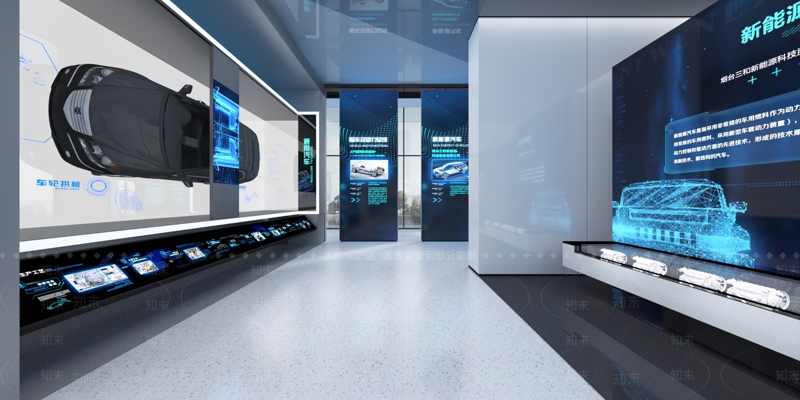 现代汽车展厅3D模型渲染效果图