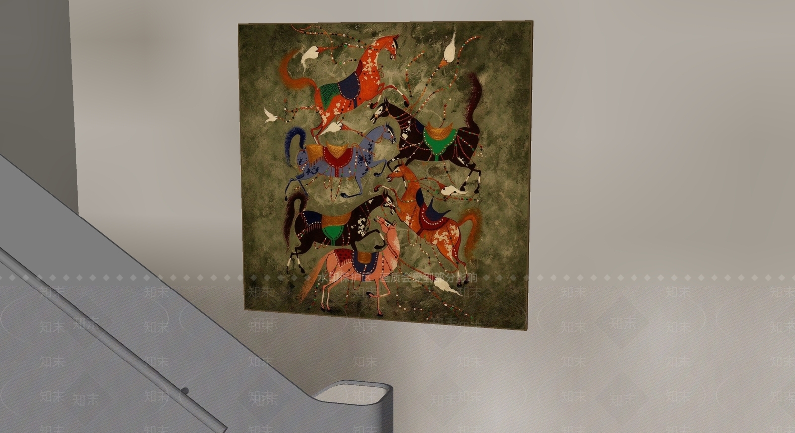 新中式儿童挂画SU模型下载【ID:1234825008】