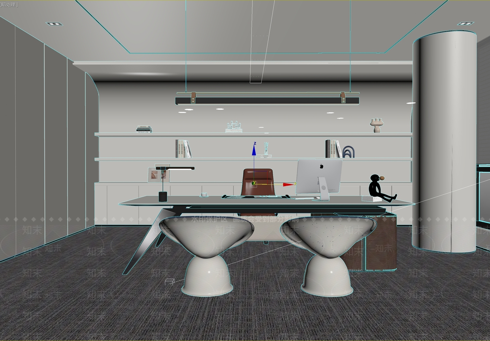 现代简约经理办公室3D模型下载【ID:1234828643】