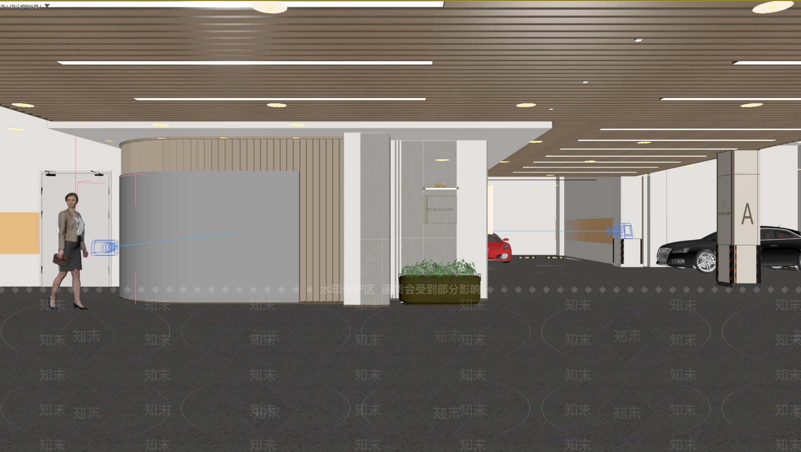 现代简约室内停车场3D模型下载【ID:1234830078】