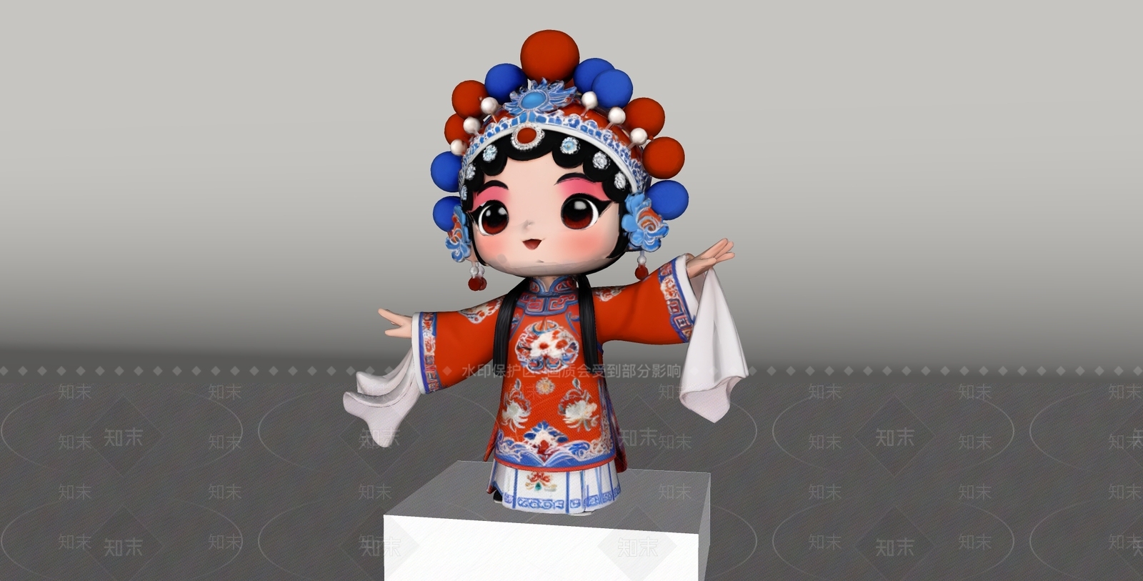 中式雕塑摆件SU模型下载【ID:1234835220】