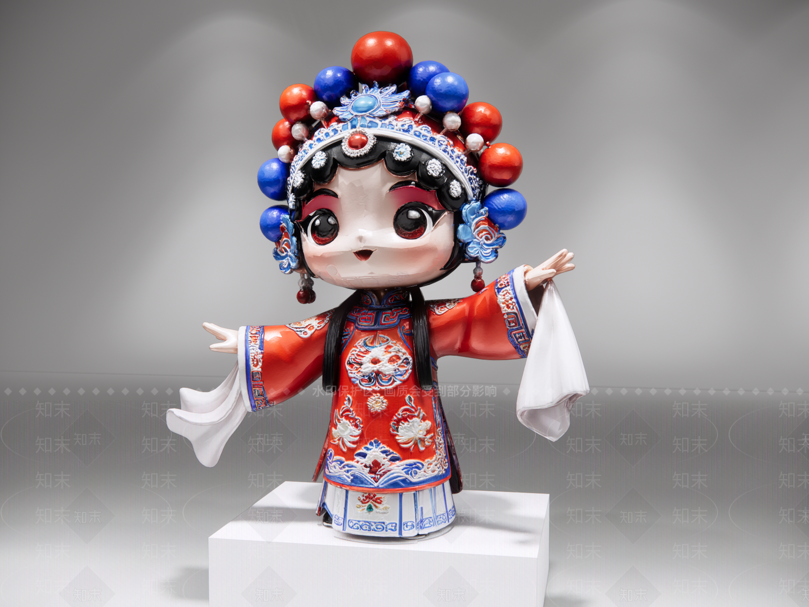 中式雕塑摆件SU模型下载【ID:1234835220】