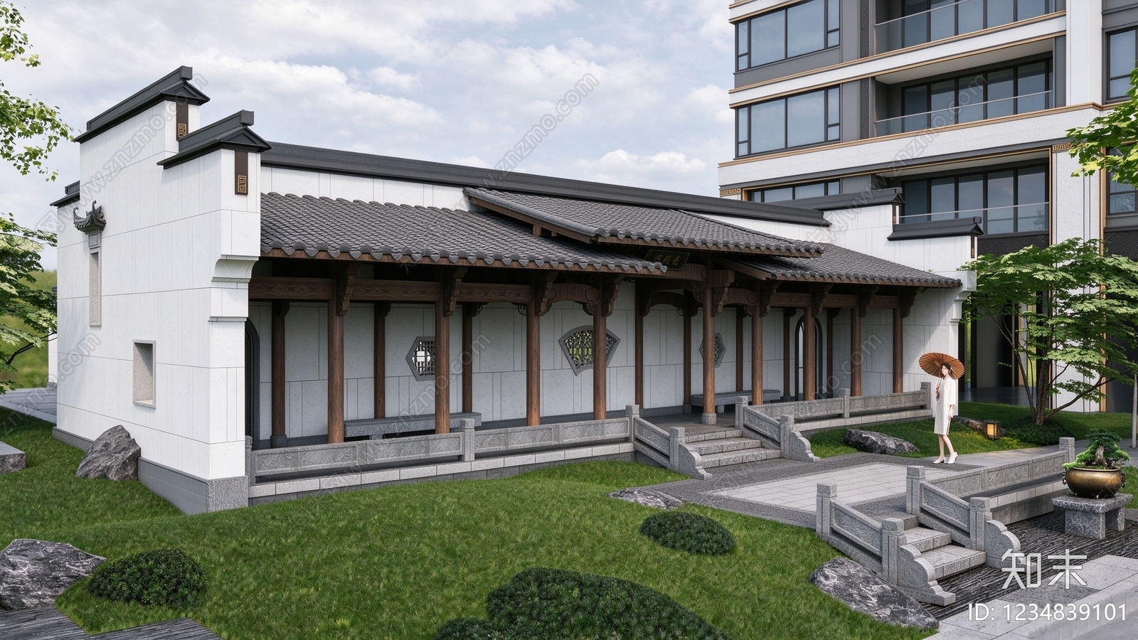 新中式廊架CAD图纸
