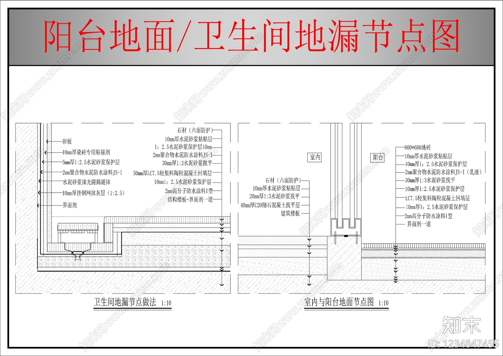 门槛石节点CAD图纸