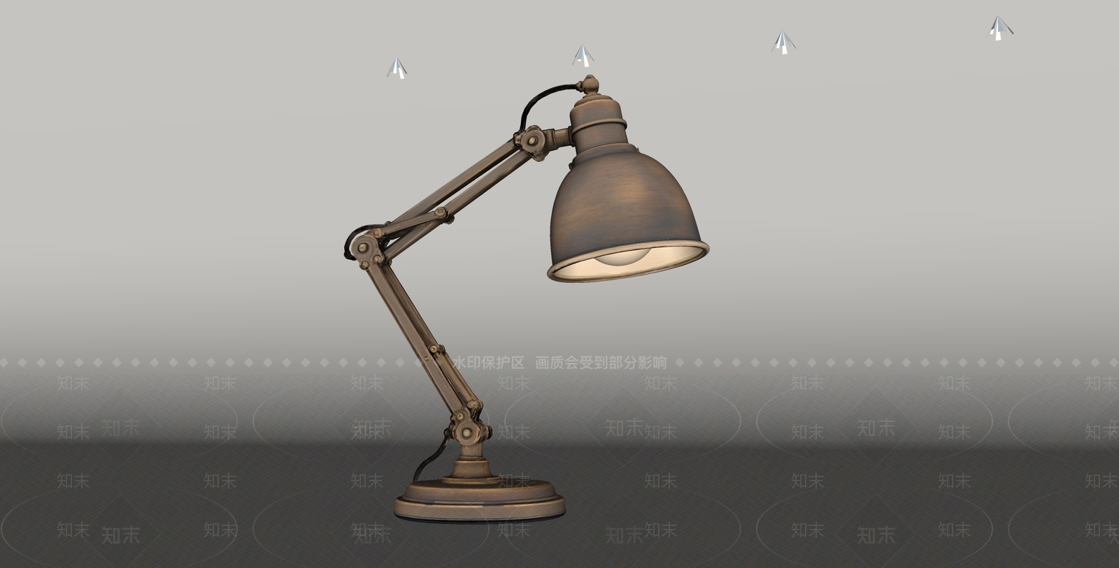 复古工业风台灯SU模型下载【ID:1234851490】