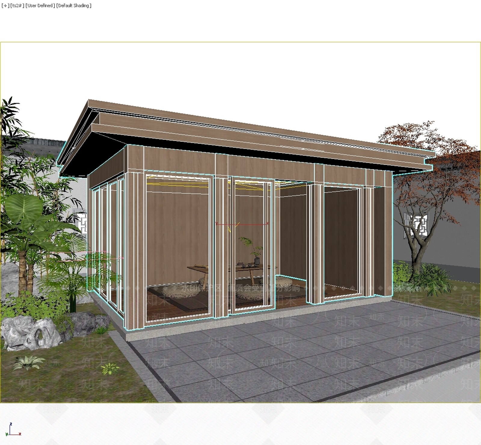 原木风景观亭3D模型下载【ID:1234869538】