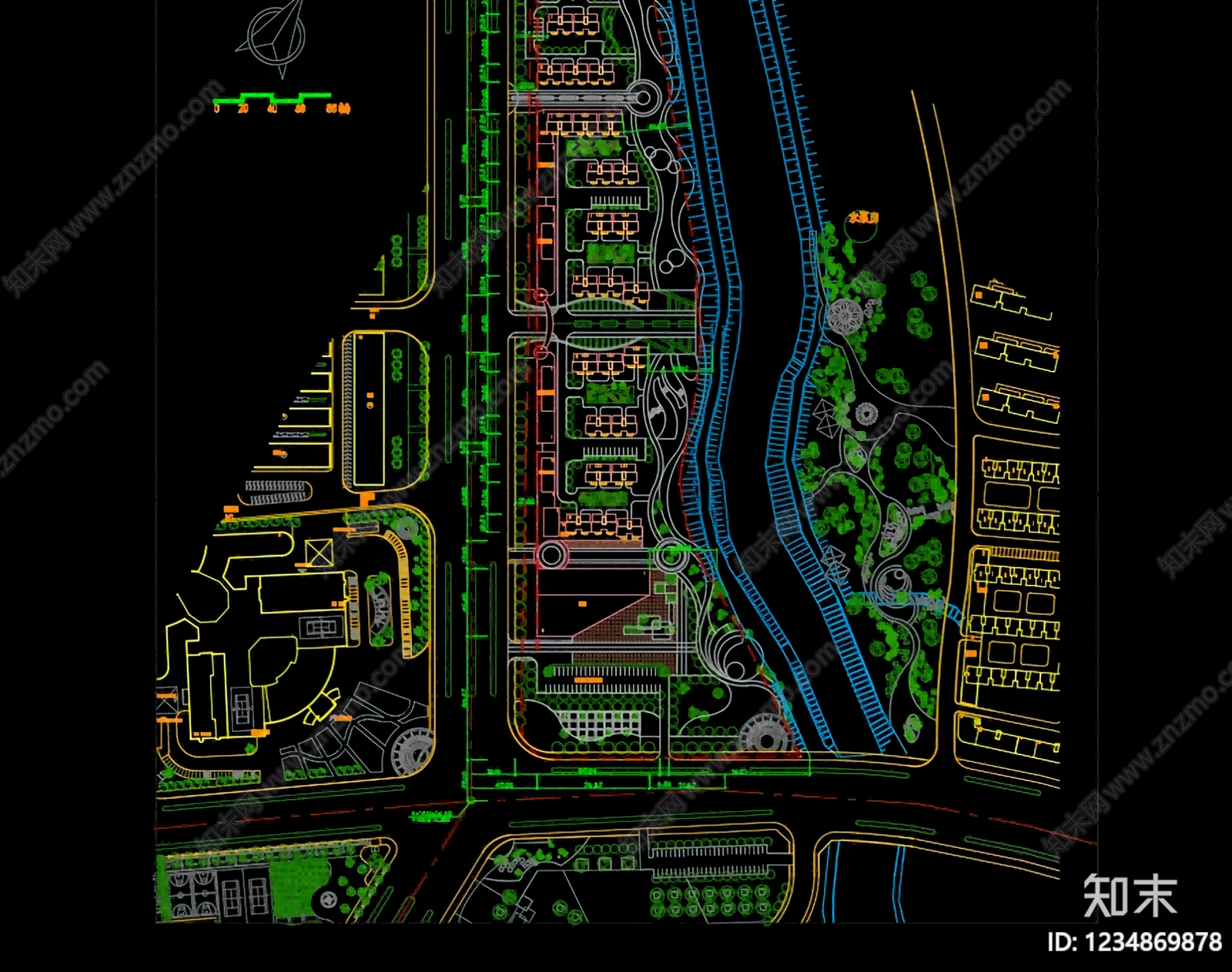 滨水公园cad施工图下载【ID:1234869878】