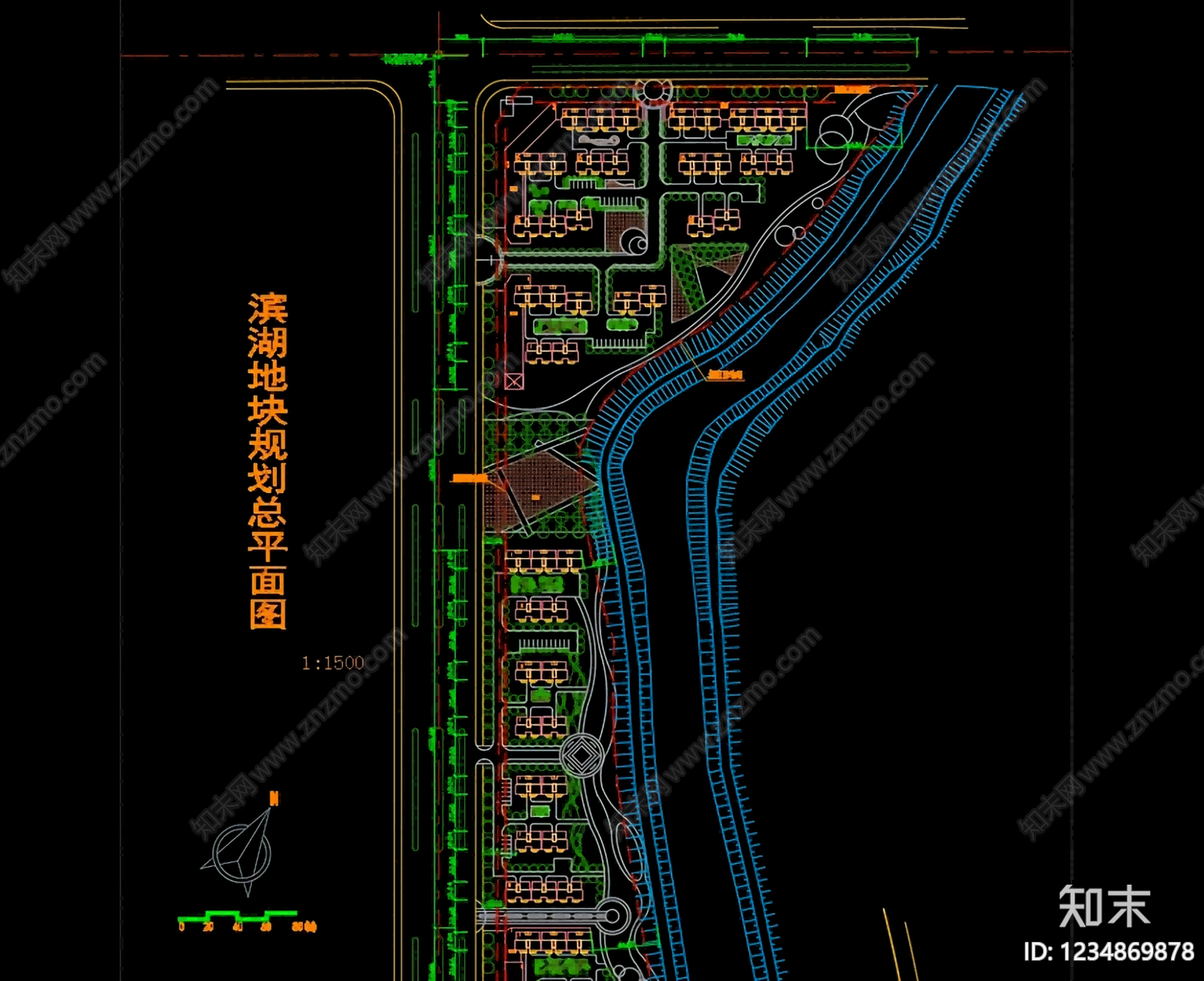 滨水公园cad施工图下载【ID:1234869878】