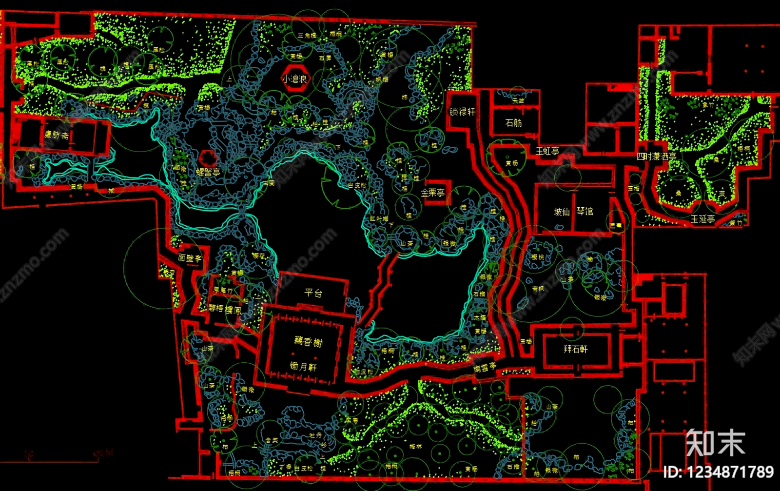 滨水公园cad施工图下载【ID:1234871789】