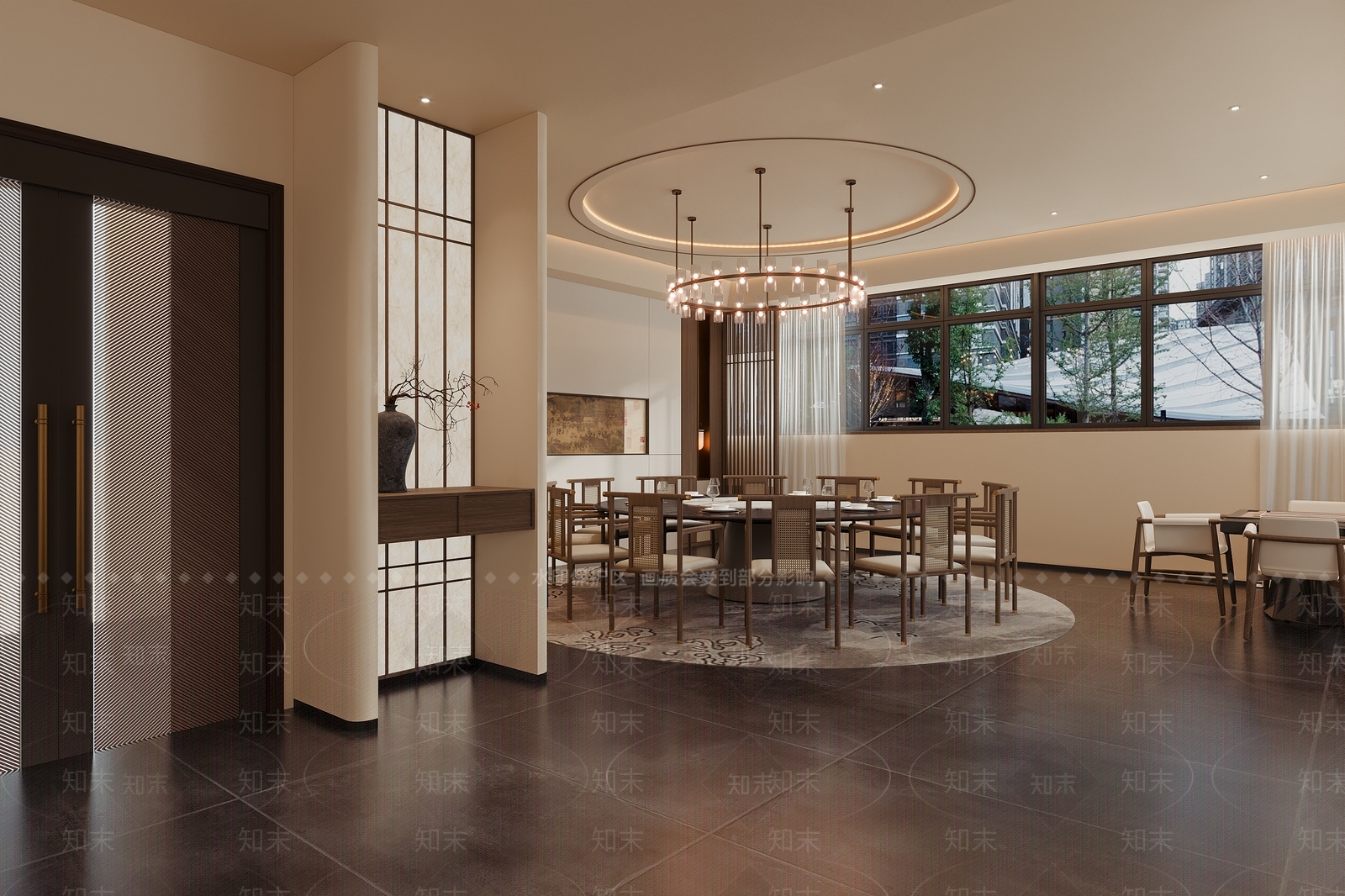 新中式中餐厅3D模型下载【ID:1234880151】