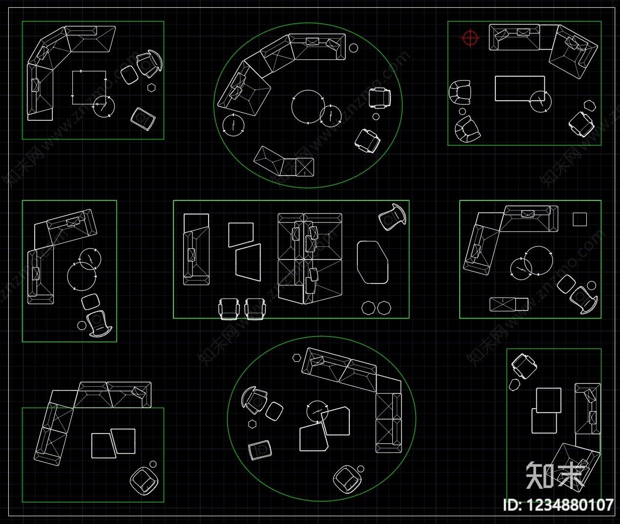 沙发cad施工图下载【ID:1234880107】
