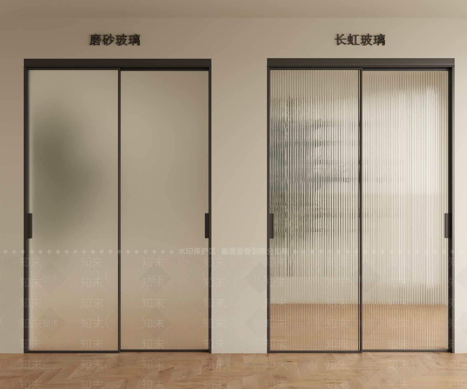 奶油风推拉门3D模型下载【ID:1234880567】