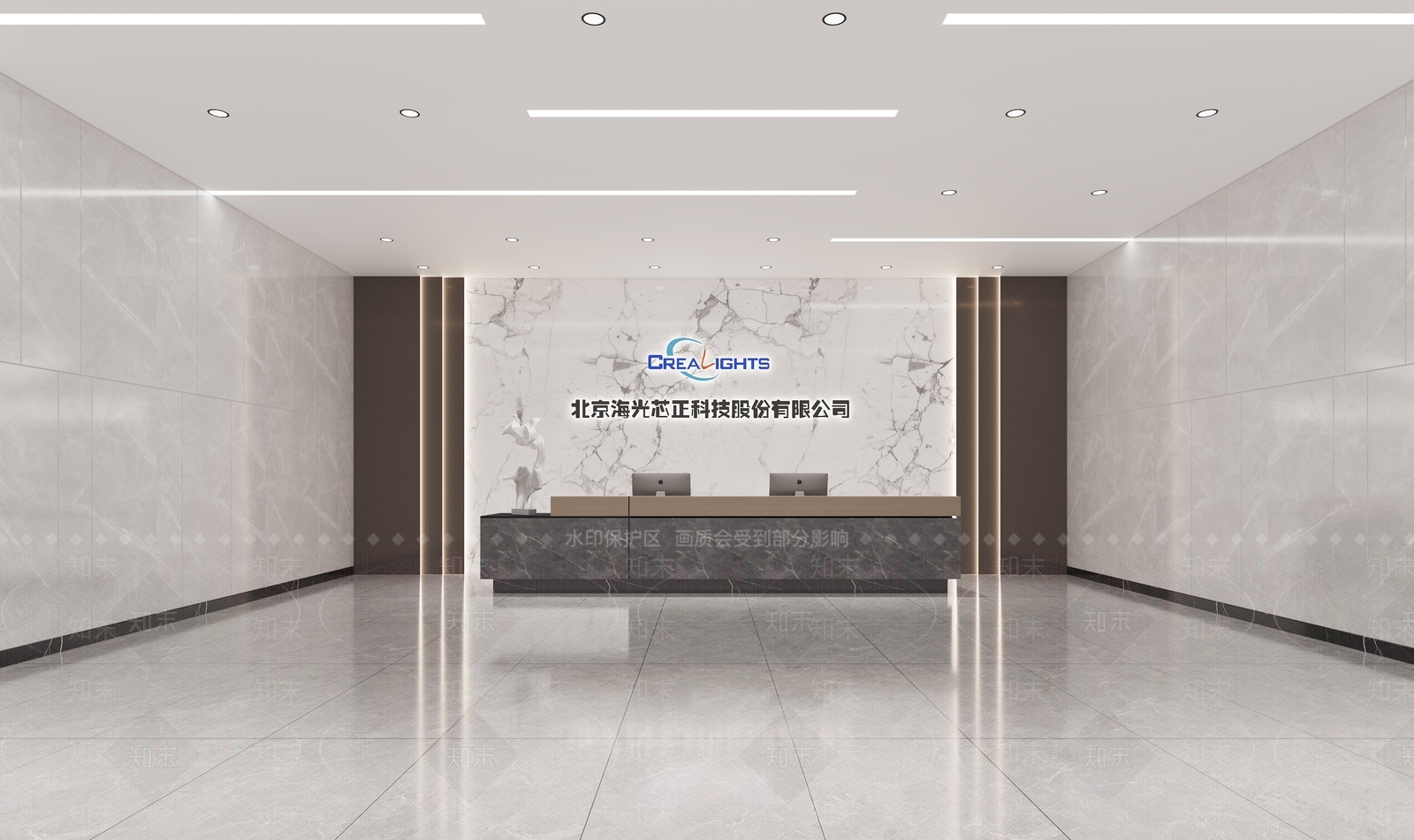 现代简约办公大厅3D模型下载【ID:1234881332】