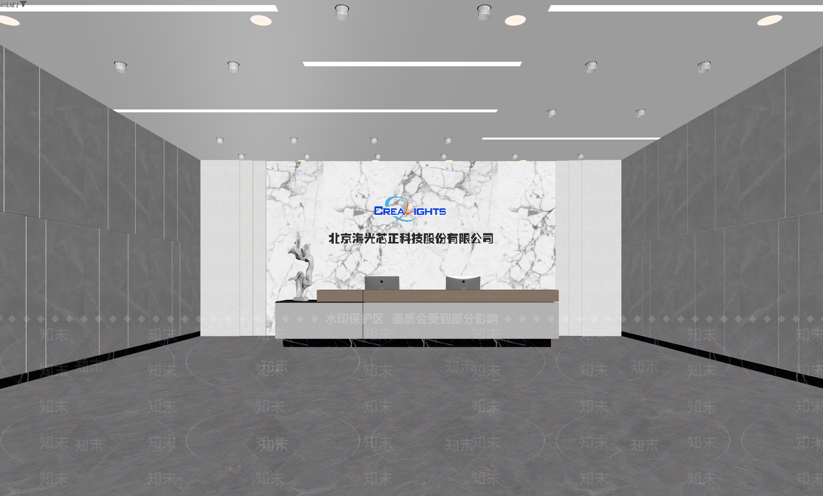 现代简约办公大厅3D模型下载【ID:1234881332】