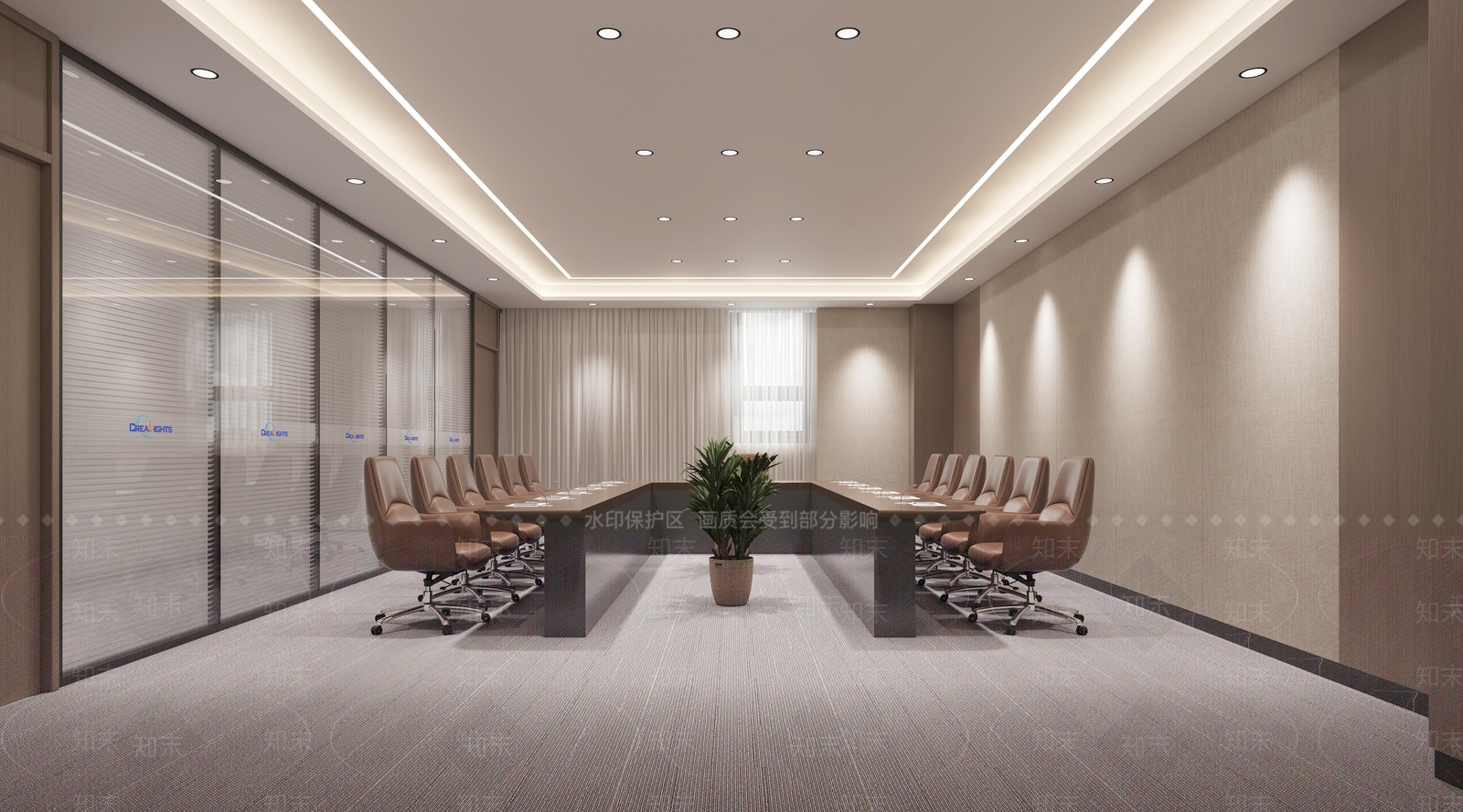 现代简约会议室3D模型下载【ID:1234881481】